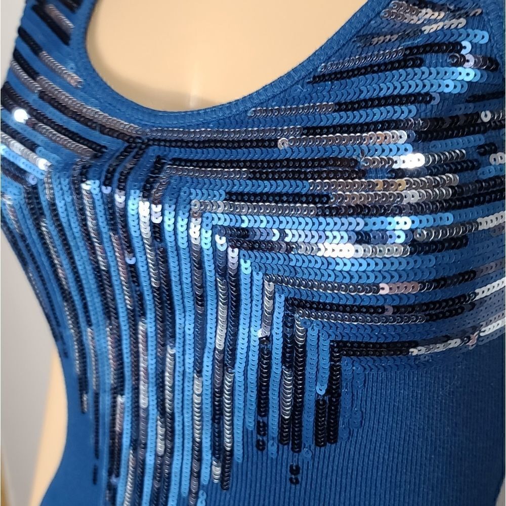 Express  Blue Sequence Tank Top - Picture 7 of 12